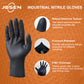 JOSEN Heavy Duty Black Industrial Nitrile Gloves with Raised Diamond Texture, 8-mil, Latex Free, 1000 PCS